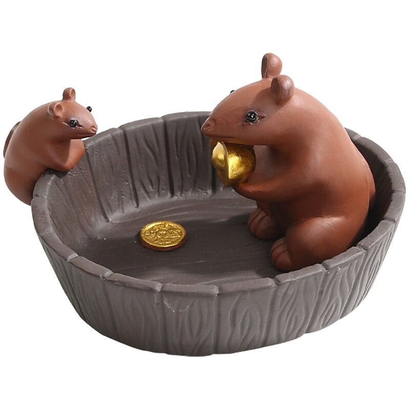 1piece Purple Clay Mascot Tea Pet Accessories Handicraft Home Decoration Teaware Business Gift Furnishing Articles acacuss
