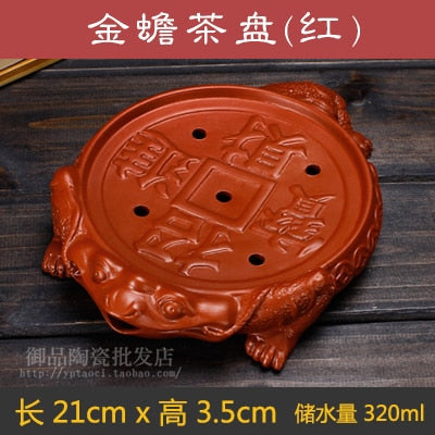 1piece Purple Clay Tea Trays pet Mascot China Business Gifts Home Decoration Wedding Gift acacuss
