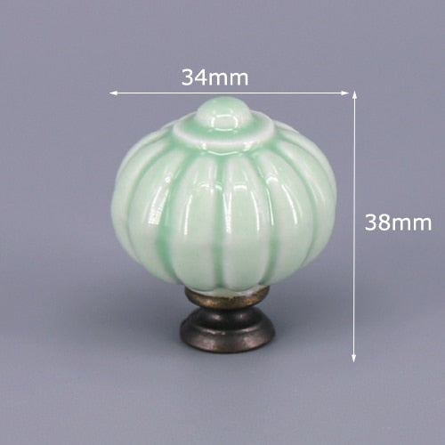 1x Green color series Ceramic Knobs Dresser Drawer Cabinet Handle Pull –  acacuss