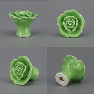 1x Green color series Ceramic Knobs  Dresser Drawer Cabinet Handle Pulls / CuteKitchen Cupboard Knob Furniture Hardware acacuss