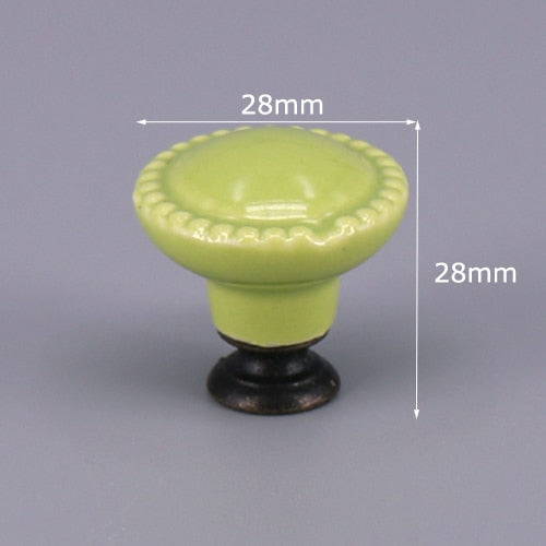 1x Green color series Ceramic Knobs Dresser Drawer Cabinet Handle Pull –  acacuss
