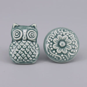 1x Green color series Ceramic Knobs  Dresser Drawer Cabinet Handle Pulls / CuteKitchen Cupboard Knob Furniture Hardware acacuss