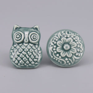 1x Green color series Ceramic Knobs  Dresser Drawer Cabinet Handle Pulls / CuteKitchen Cupboard Knob Furniture Hardware acacuss