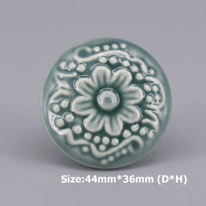 1x Green color series Ceramic Knobs  Dresser Drawer Cabinet Handle Pulls / CuteKitchen Cupboard Knob Furniture Hardware acacuss