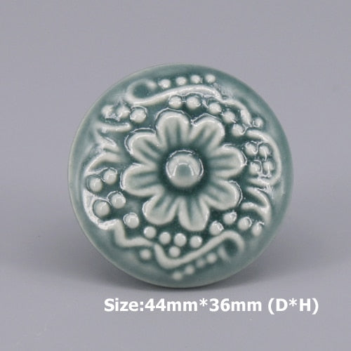 1x Green color series Ceramic Knobs Dresser Drawer Cabinet Handle Pull –  acacuss