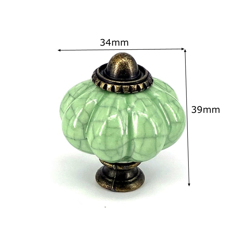 1x Green color series Ceramic Knobs  Dresser Drawer Cabinet Handle Pulls / CuteKitchen Cupboard Knob Furniture Hardware acacuss