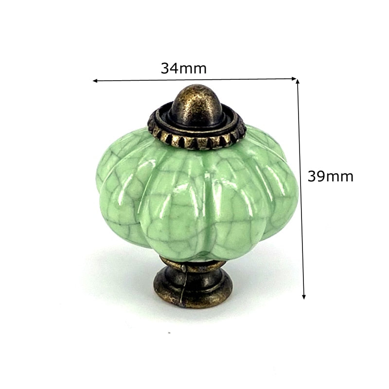 1x Green color series Ceramic Knobs  Dresser Drawer Cabinet Handle Pulls / CuteKitchen Cupboard Knob Furniture Hardware acacuss
