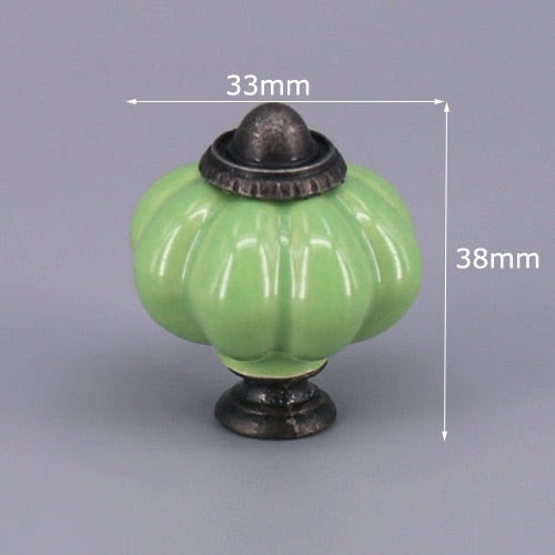 1x Green color series Ceramic Knobs  Dresser Drawer Cabinet Handle Pulls / CuteKitchen Cupboard Knob Furniture Hardware acacuss