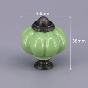 1x Green color series Ceramic Knobs  Dresser Drawer Cabinet Handle Pulls / CuteKitchen Cupboard Knob Furniture Hardware acacuss