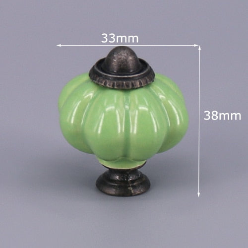 1x Green color series Ceramic Knobs  Dresser Drawer Cabinet Handle Pulls / CuteKitchen Cupboard Knob Furniture Hardware acacuss
