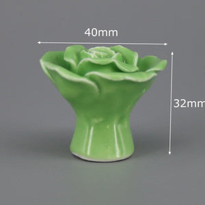 1x Green color series Ceramic Knobs  Dresser Drawer Cabinet Handle Pulls / CuteKitchen Cupboard Knob Furniture Hardware acacuss