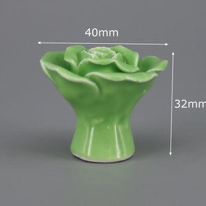 1x Green color series Ceramic Knobs  Dresser Drawer Cabinet Handle Pulls / CuteKitchen Cupboard Knob Furniture Hardware acacuss