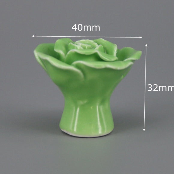 1x Green color series Ceramic Knobs  Dresser Drawer Cabinet Handle Pulls / CuteKitchen Cupboard Knob Furniture Hardware acacuss