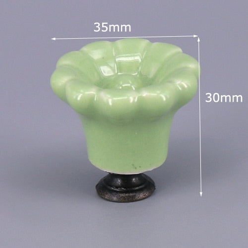 1x Green color series Ceramic Knobs  Dresser Drawer Cabinet Handle Pulls / CuteKitchen Cupboard Knob Furniture Hardware acacuss