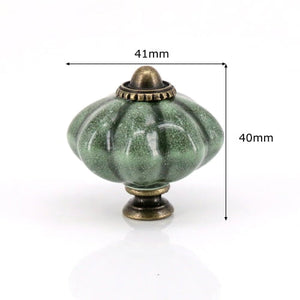 1x Green color series Ceramic Knobs  Dresser Drawer Cabinet Handle Pulls / CuteKitchen Cupboard Knob Furniture Hardware acacuss