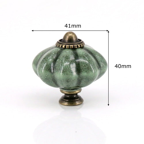 1x Green color series Ceramic Knobs Dresser Drawer Cabinet Handle Pull   acacuss