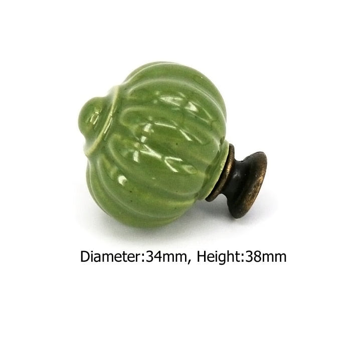 1x Green color series Ceramic Knobs  Dresser Drawer Cabinet Handle Pulls / CuteKitchen Cupboard Knob Furniture Hardware acacuss
