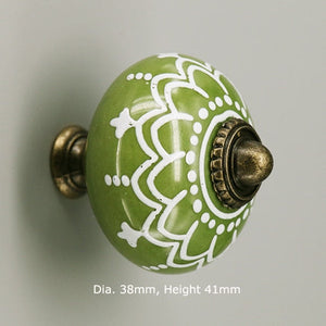 1x Green color series Ceramic Knobs  Dresser Drawer Cabinet Handle Pulls / CuteKitchen Cupboard Knob Furniture Hardware acacuss