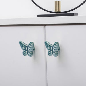 1x Green color series Ceramic Knobs  Dresser Drawer Cabinet Handle Pulls / CuteKitchen Cupboard Knob Furniture Hardware acacuss