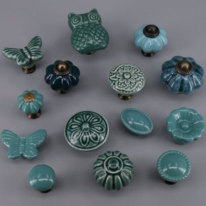 1x Special color Ceramic Wardrobe Drawer Pull Handle Furniture Knob Hardware Europe Cabinet Cupboard Handles Drawer Pull acacuss