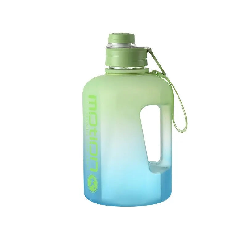 2.2L Large Capacity Sports Water Bottle Outdoor Fitness Kettle Gradient Plastic Water Cup Students Portable Big Ton Ton Barrel acacuss