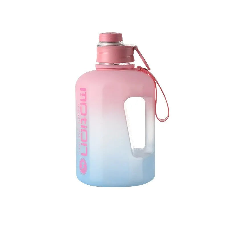 2.2L Large Capacity Sports Water Bottle Outdoor Fitness Kettle Gradient Plastic Water Cup Students Portable Big Ton Ton Barrel acacuss