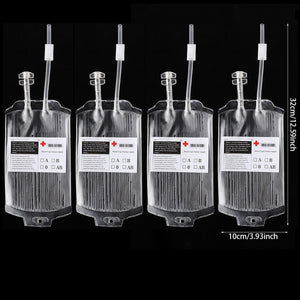 2/4Pcs Clear Halloween Blood Bags 400ml PVC Food Grade Drink Bag Halloween Party Decor Horror Props Cosplay Vampire Blood Pouch acacuss