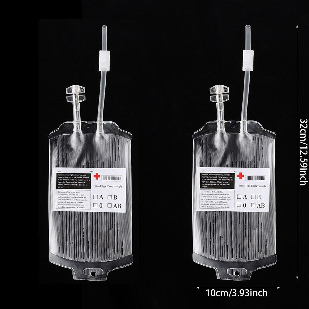 2/4Pcs Clear Halloween Blood Bags 400ml PVC Food Grade Drink Bag Halloween Party Decor Horror Props Cosplay Vampire Blood Pouch acacuss