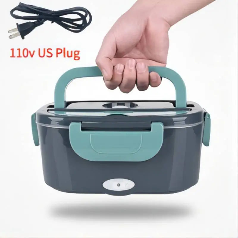 2-In-1 Electric Heating Lunch Box Car + Home 12V/220/110V Portable Stainless Steel Liner Bento Lunchbox Food Container Bento Box acacuss