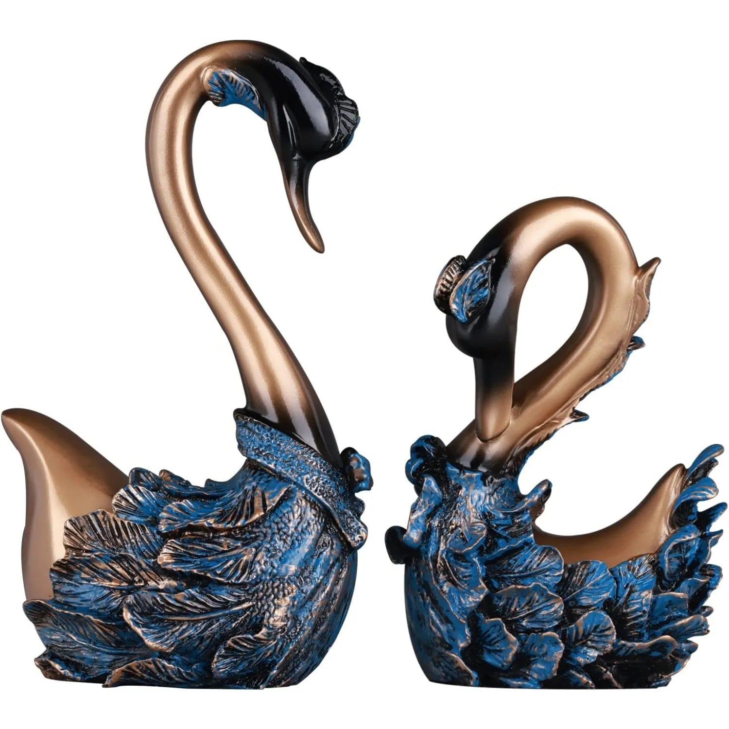 2 Pcs Swan Sculpture, Couple Swan Decorative Statue Modern Home Decor  for Living Room Bedroom, Coffee Table Decor acacuss