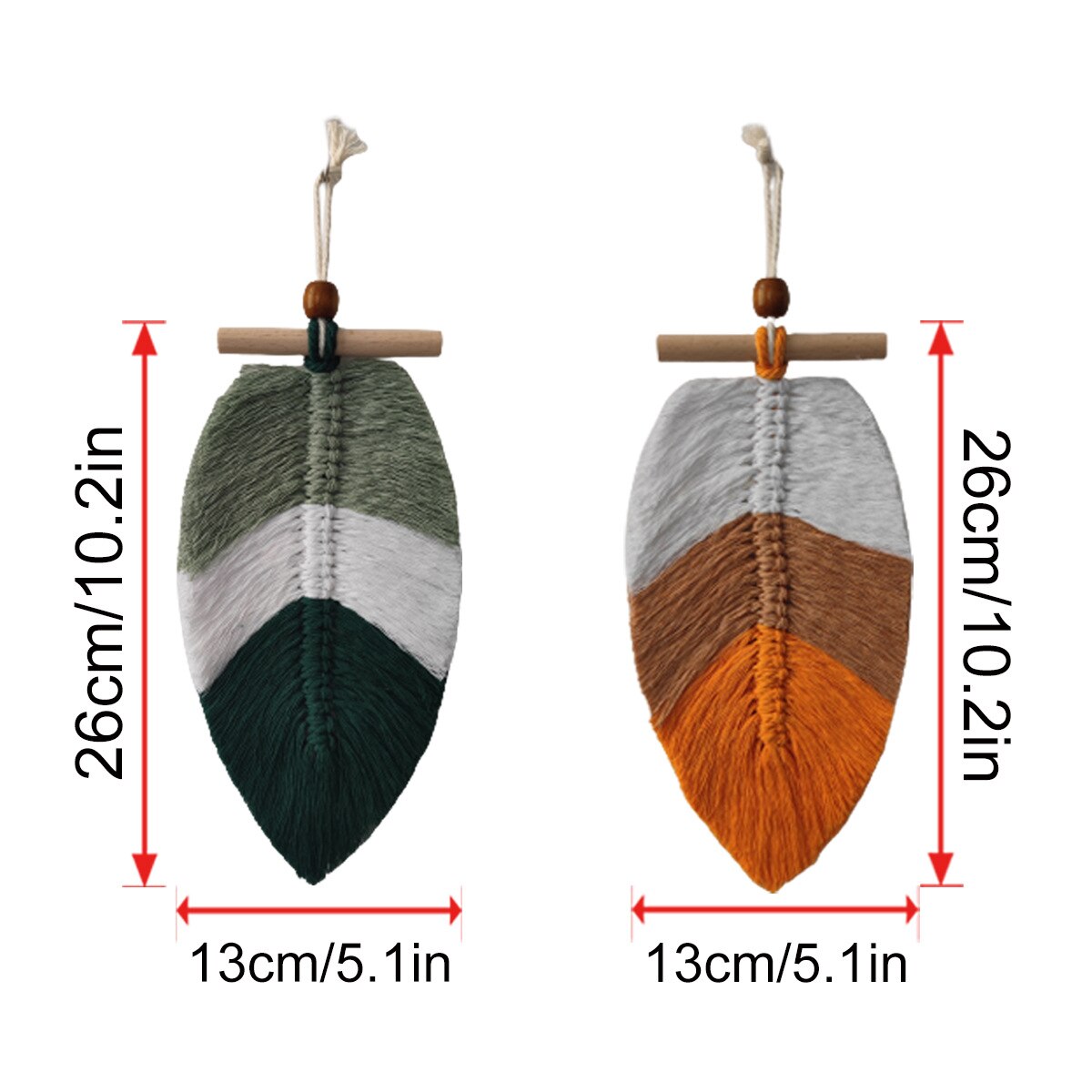 2 Pieces Bohemian Woven Leaf Hanging Decorations Wall Home Decoration Handicrafts Hanging Ornaments Room Decor acacuss