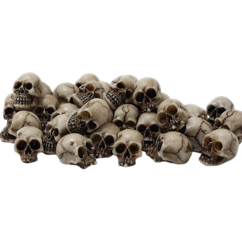 20 Pieces Mini Skulls Decor Skeleton Heads Realistic Skeleton Skulls Crafts Decoration For Flower Pot Home Halloween Decoration acacuss