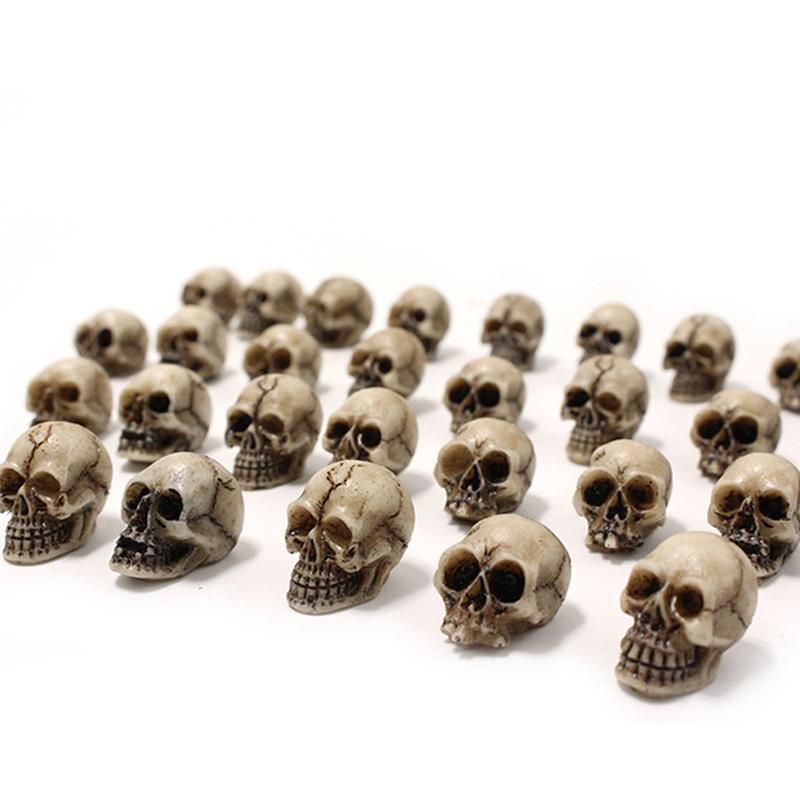 20 Pieces Mini Skulls Decor Skeleton Heads Realistic Skeleton Skulls Crafts Decoration For Flower Pot Home Halloween Decoration acacuss