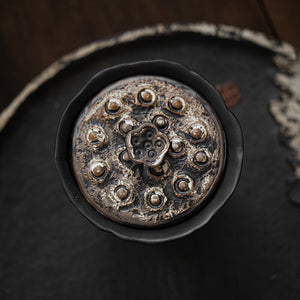 200ml Handmade Embossed Lotus Ceramic Tea TureeWabi Sabi Style Covered Bowl Coarse Pottery Tea Maker Gaiwan Kung Fu Tea Set Gift acacuss