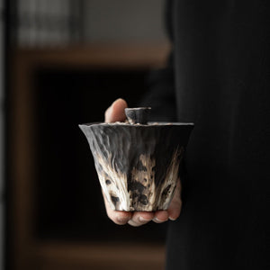 200ml Handmade Embossed Lotus Ceramic Tea TureeWabi Sabi Style Covered Bowl Coarse Pottery Tea Maker Gaiwan Kung Fu Tea Set Gift acacuss