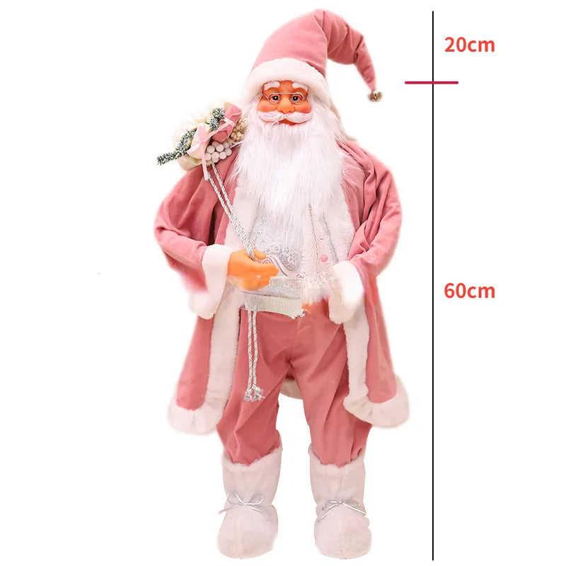 2023 New Year pink Big Santa Claus Doll Children Xmas Gift Christmas Hat Decorations for Home Wedding Party Supplies Ornaments acacuss