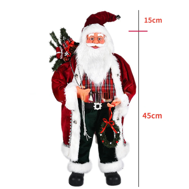2023 New Year pink Big Santa Claus Doll Children Xmas Gift Christmas Hat Decorations for Home Wedding Party Supplies Ornaments acacuss