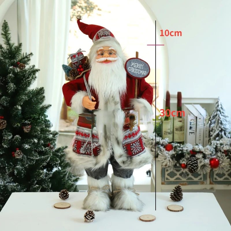 2023 New Year pink Big Santa Claus Doll Children Xmas Gift Christmas Hat Decorations for Home Wedding Party Supplies Ornaments acacuss