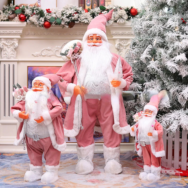 2023 New Year pink Big Santa Claus Doll Children Xmas Gift Christmas Hat Decorations for Home Wedding Party Supplies Ornaments acacuss