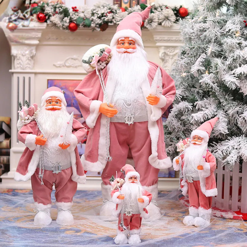 2023 New Year pink Big Santa Claus Doll Children Xmas Gift Christmas Hat Decorations for Home Wedding Party Supplies Ornaments acacuss