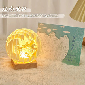 2024 Paper Carving Lamp Creative Three-dimensional Light Luxury Birthday Gift Bedroom Romantic Night Light Gift Decoration acacuss