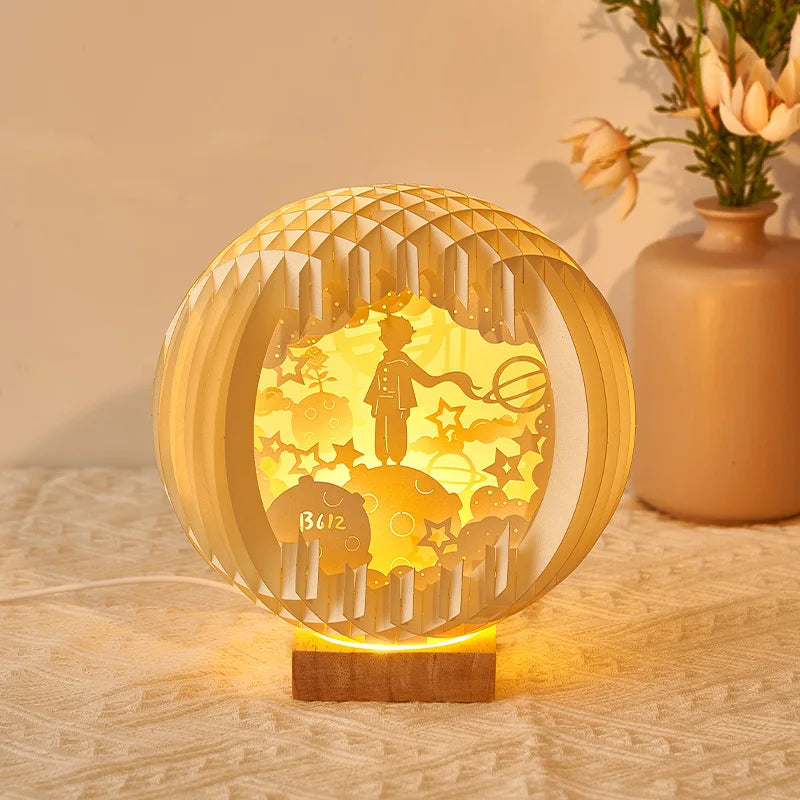2024 Paper Carving Lamp Creative Three-dimensional Light Luxury Birthday Gift Bedroom Romantic Night Light Gift Decoration acacuss