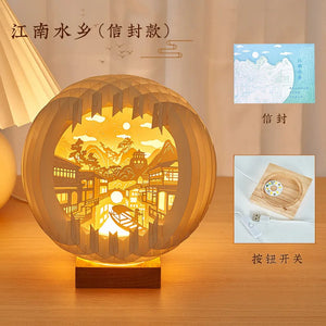 2024 Paper Carving Lamp Creative Three-dimensional Light Luxury Birthday Gift Bedroom Romantic Night Light Gift Decoration acacuss