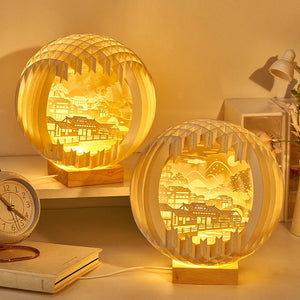 2024 Paper Carving Lamp Creative Three-dimensional Light Luxury Birthday Gift Bedroom Romantic Night Light Gift Decoration acacuss