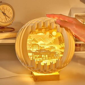 2024 Paper Carving Lamp Creative Three-dimensional Light Luxury Birthday Gift Bedroom Romantic Night Light Gift Decoration acacuss