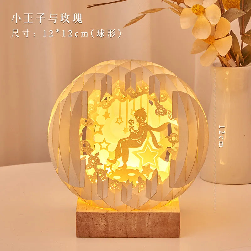 2024 Paper Carving Lamp Creative Three-dimensional Light Luxury Birthday Gift Bedroom Romantic Night Light Gift Decoration acacuss
