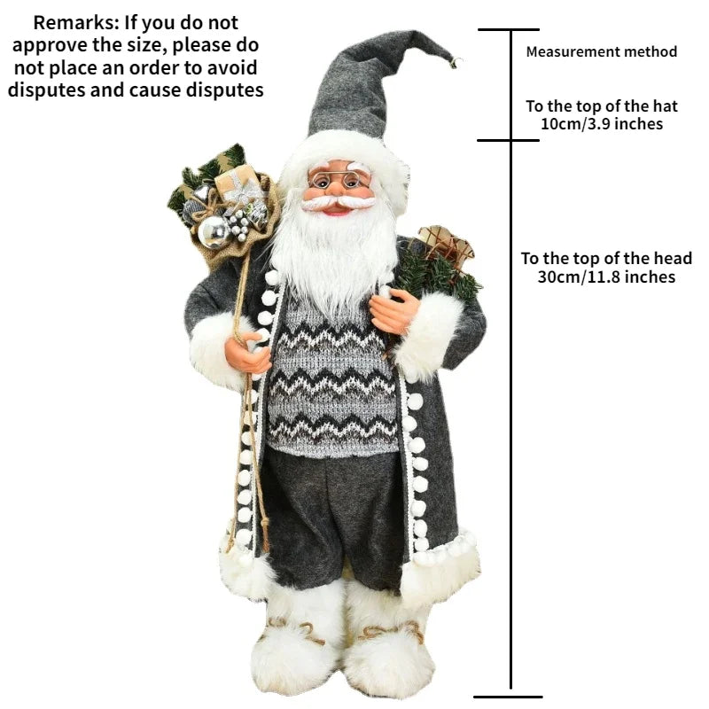 2024Large Santa Claus Merry Christmas Decorations for Home Happy New Year 2023 Santa Claus Doll Window Decorations Home gift acacuss