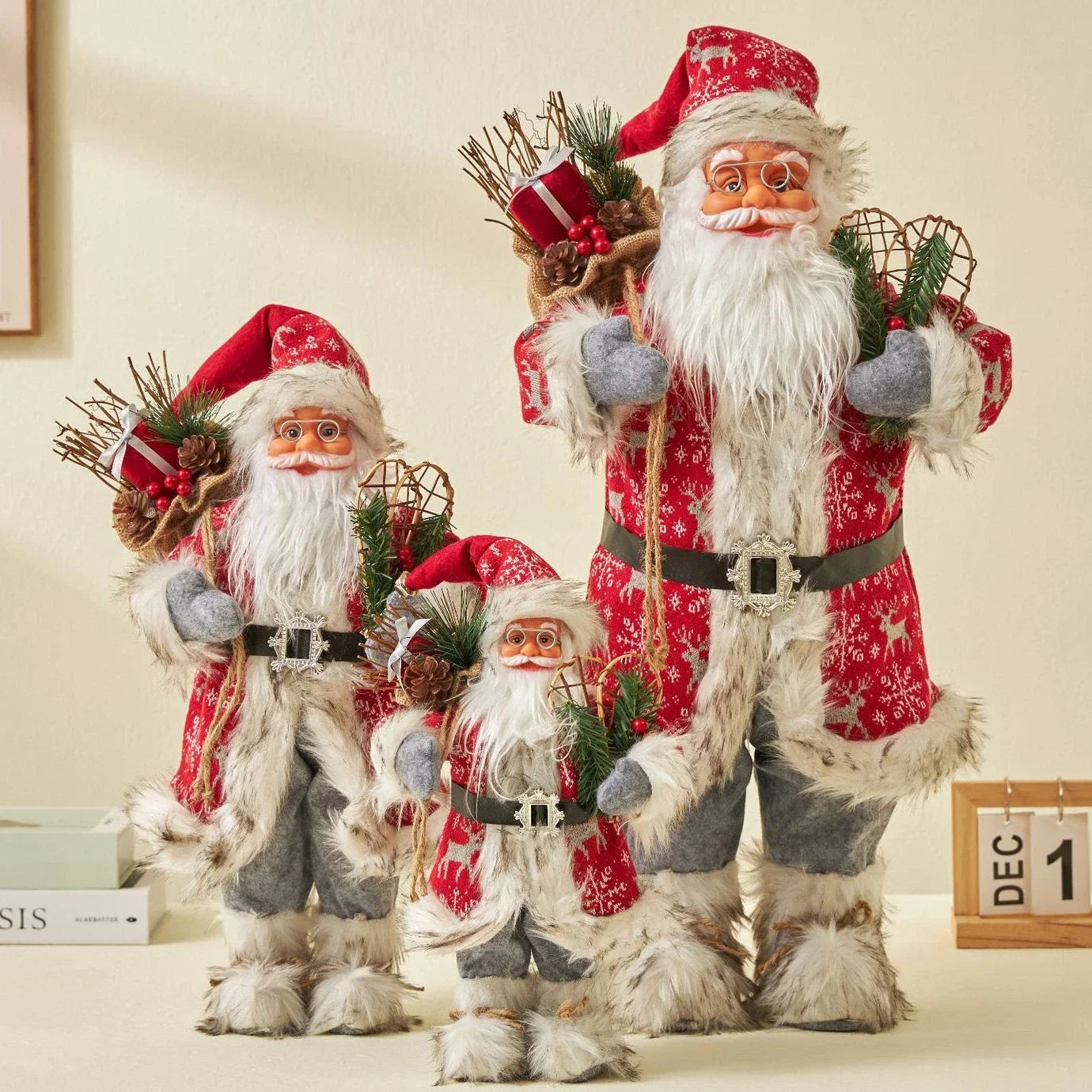 2024Large Santa Claus Merry Christmas Decorations for Home Happy New Year 2023 Santa Claus Doll Window Decorations Home gift acacuss