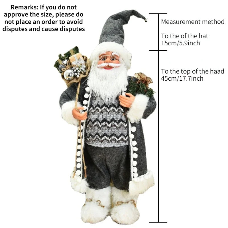 2024Large Santa Claus Merry Christmas Decorations for Home Happy New Year 2023 Santa Claus Doll Window Decorations Home gift acacuss