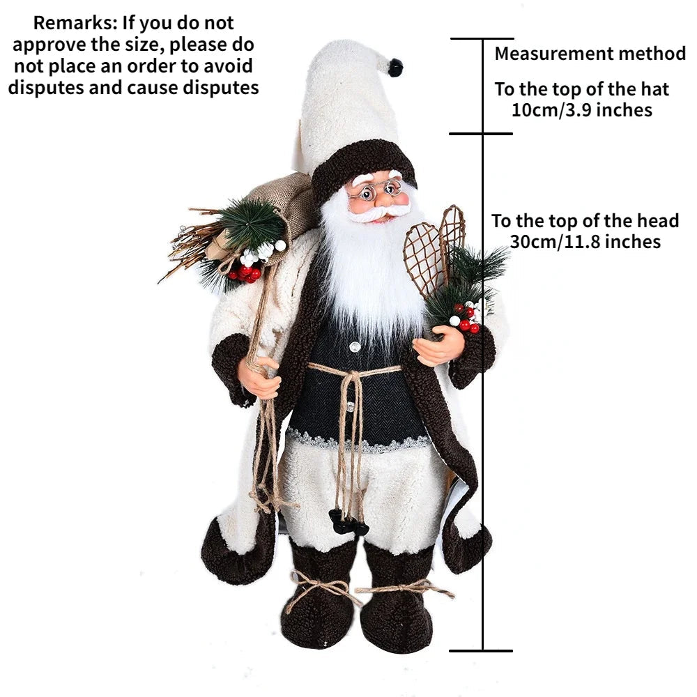 2024Large Santa Claus Merry Christmas Decorations for Home Happy New Year 2023 Santa Claus Doll Window Decorations Home gift acacuss